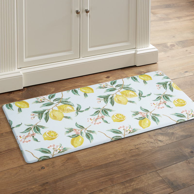 Martha Stewart Bloomfield Lemon Whimsy AntiFatigue Kitchen Mat